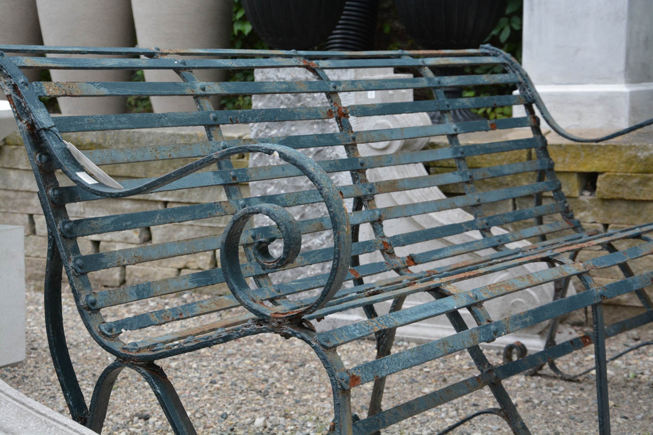 Antique English Cast Iron Park Bench Detroit Garden Works Antique English Cast Iron Park Bench