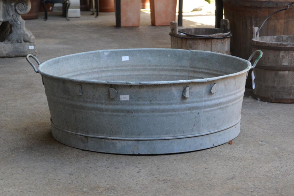 Round Galvanized Bin Detroit Garden Works