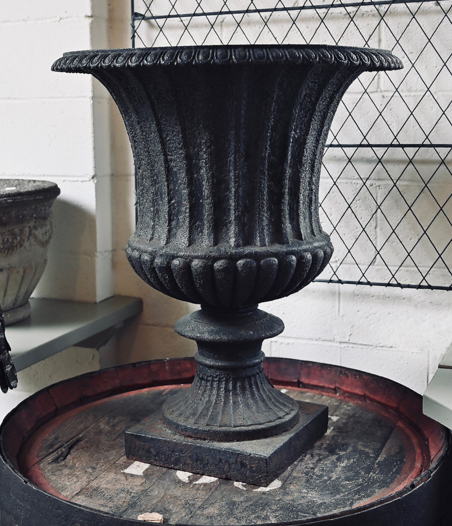 Antique Black Cast Iron Urn