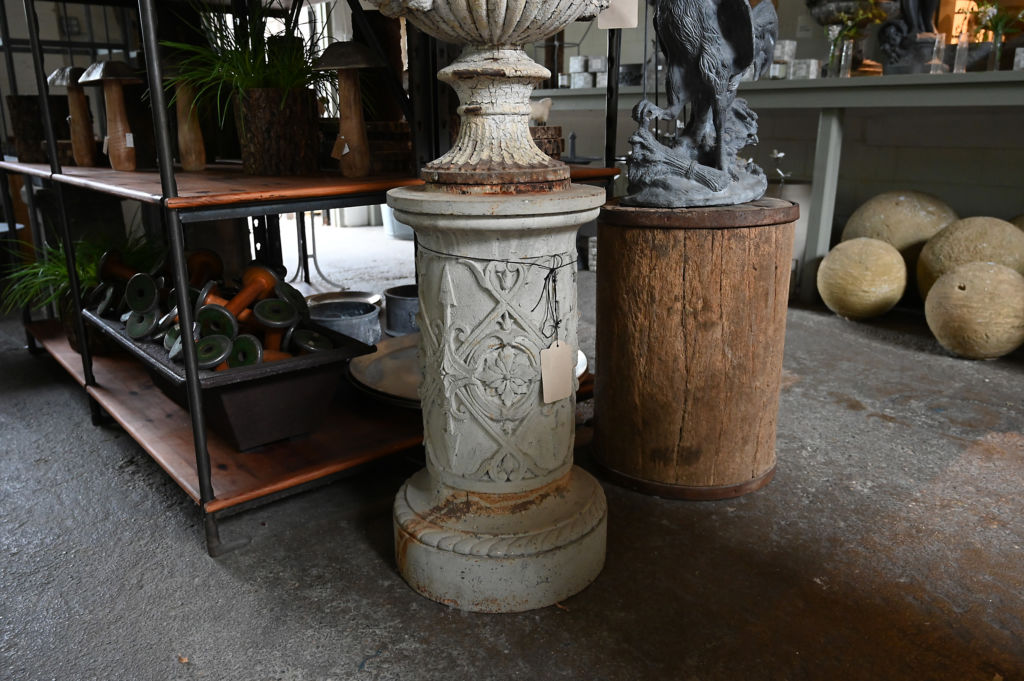 Antique English Painted Cast Iron Pedestal