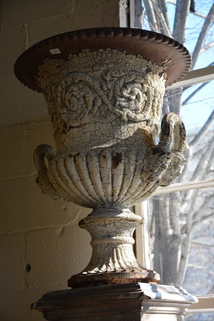 Antique English Cast Iron Urn