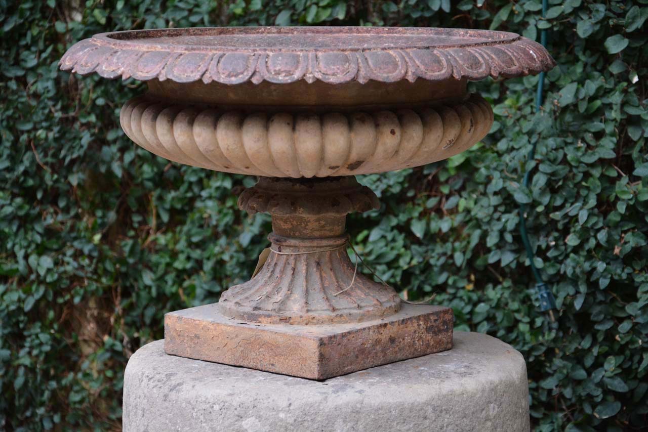 Antique French Cast Iron Urn 2