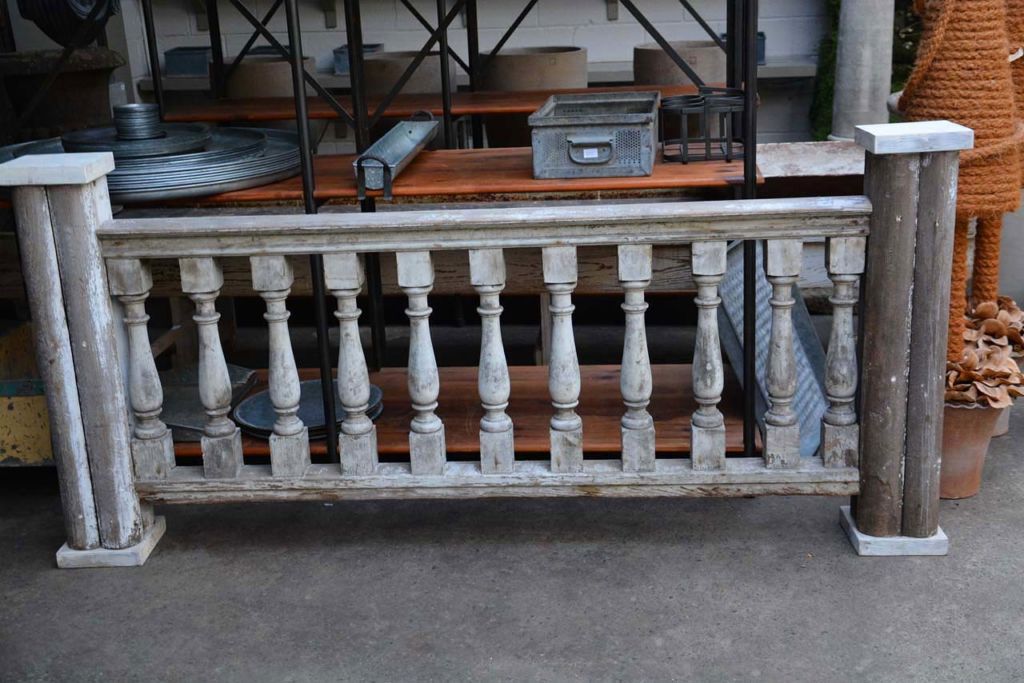 Vintage Wood Railing with Distressed Paint