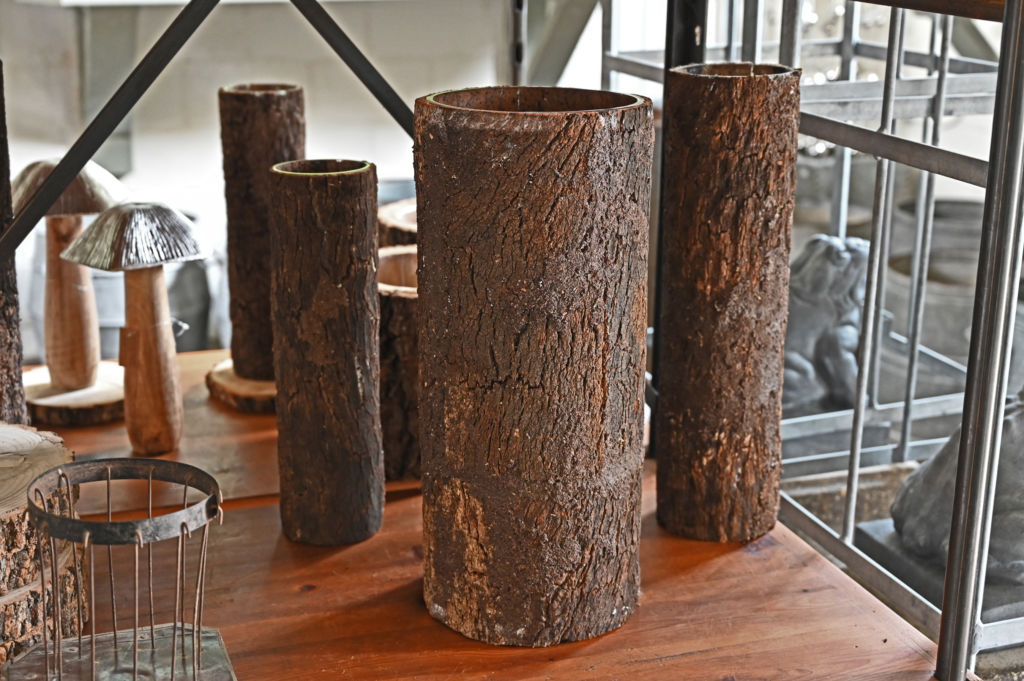 Bark Wrapped Glass Vase