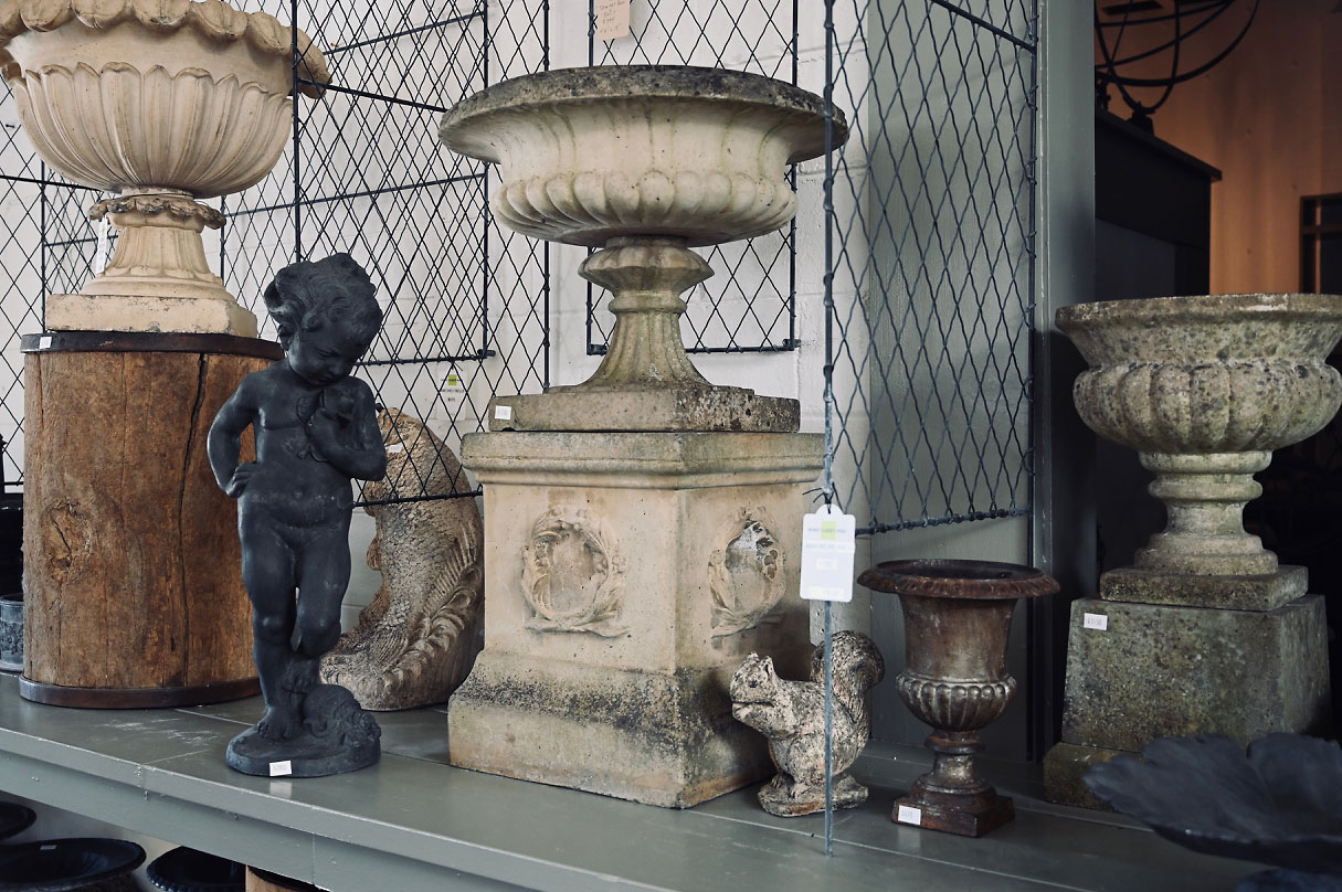 Pair of Sandford Urns and Pedestals