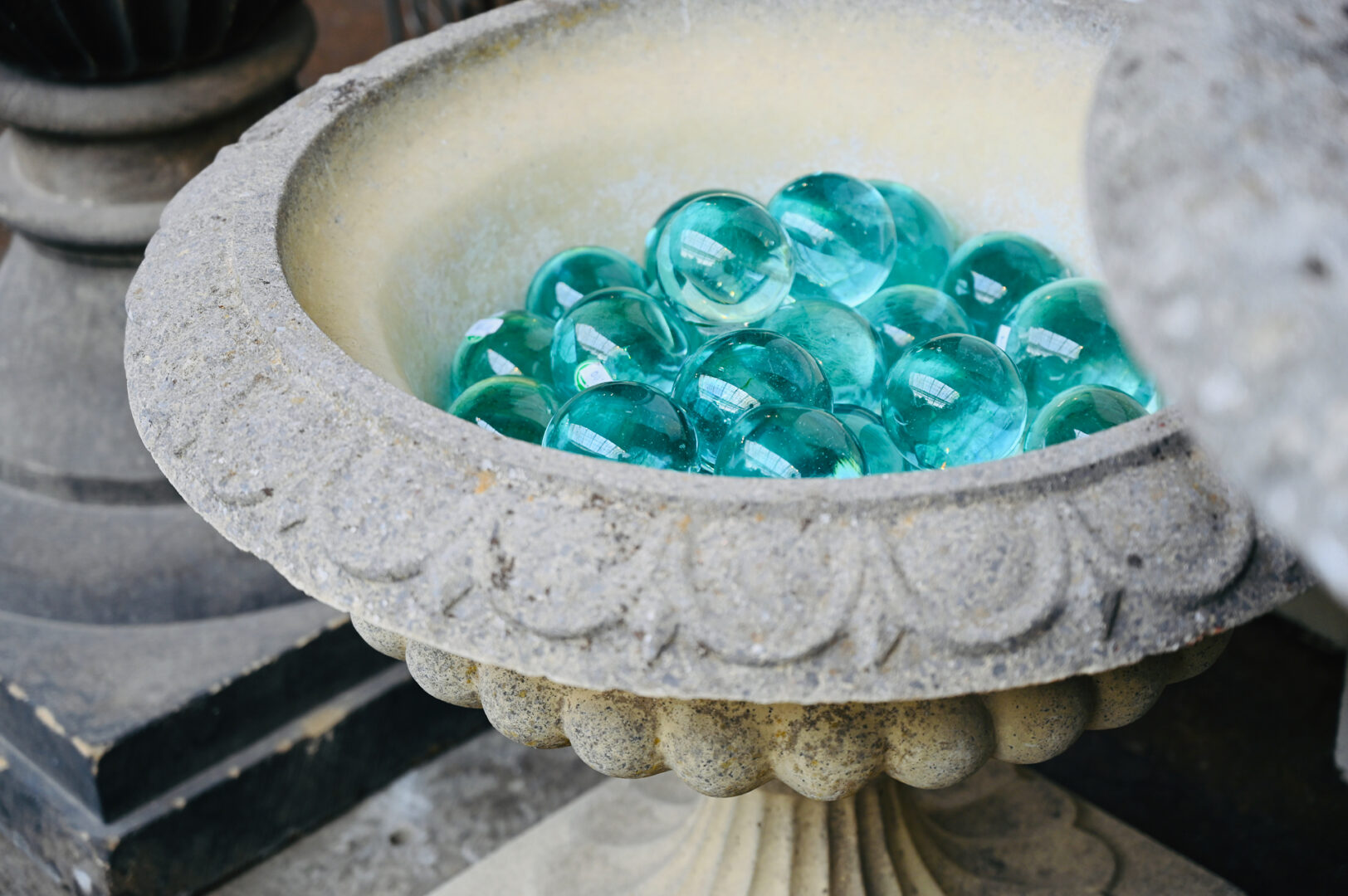 Vintage Blue-Green Glass Spheres