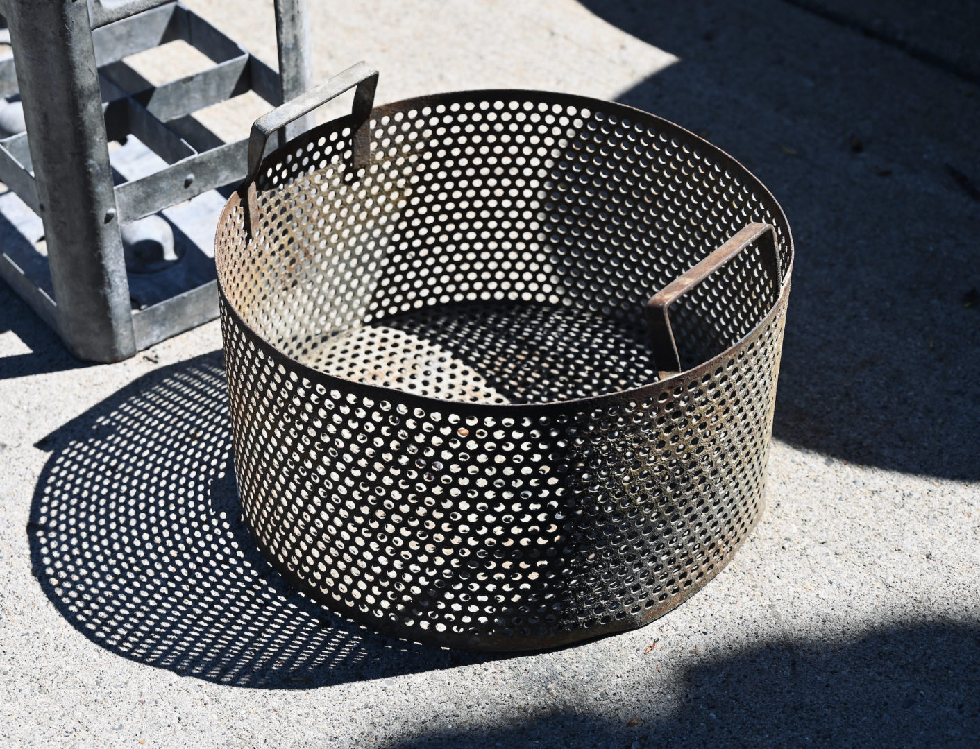Perforated Round Metal Basket