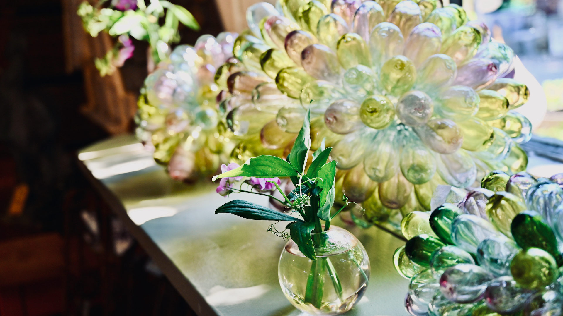 Shop: Handmade Glass Grape Cluster Sculptures Are Mixing Well with Sweet Peas | Detroit Garden Works