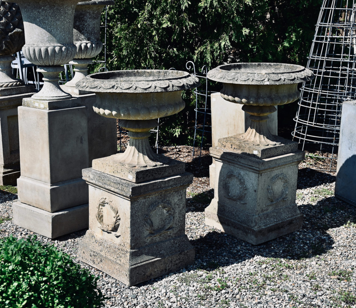 Pair of Sandford Urns on Pedestals