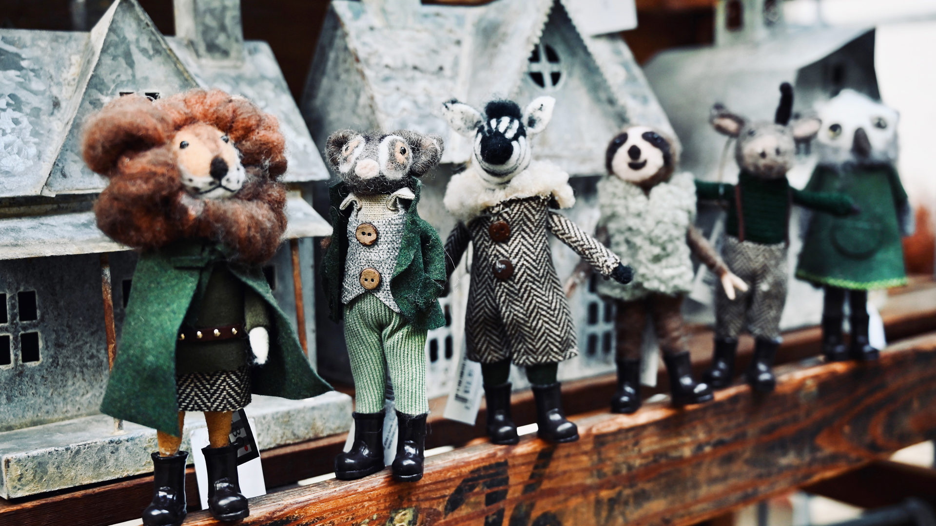 Little Zinc Houses and the Dapper Animal Figures To Go With - Detroit Garden Works