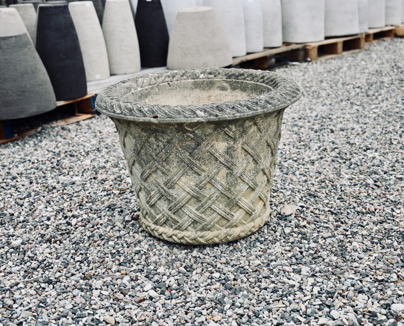 Cast Stone Basket Planter