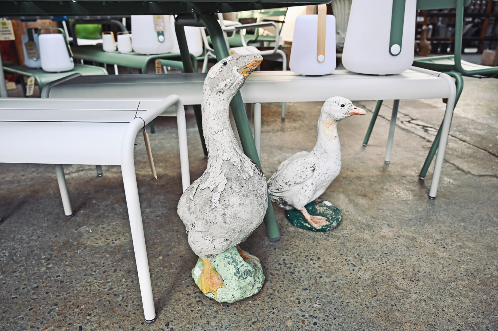 Painted English Stone Geese
