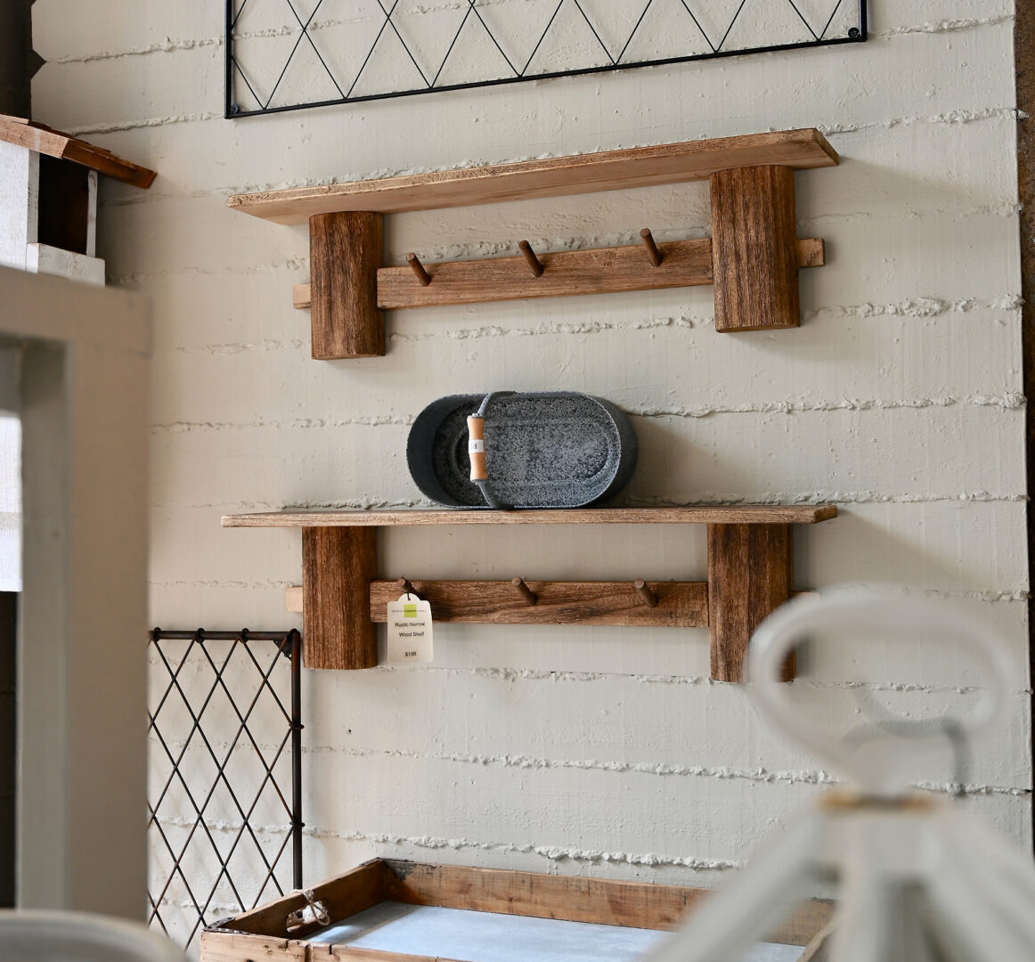 Rustic Narrow Wood Shelving