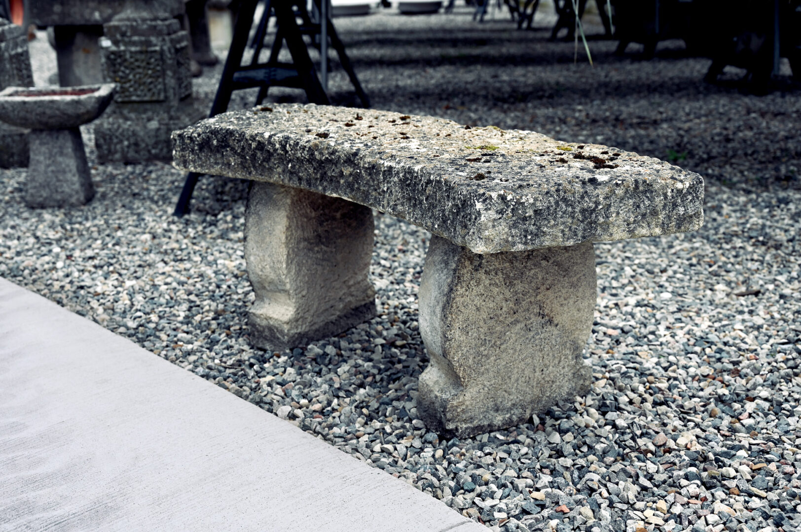 Curved Composition Stone Seat