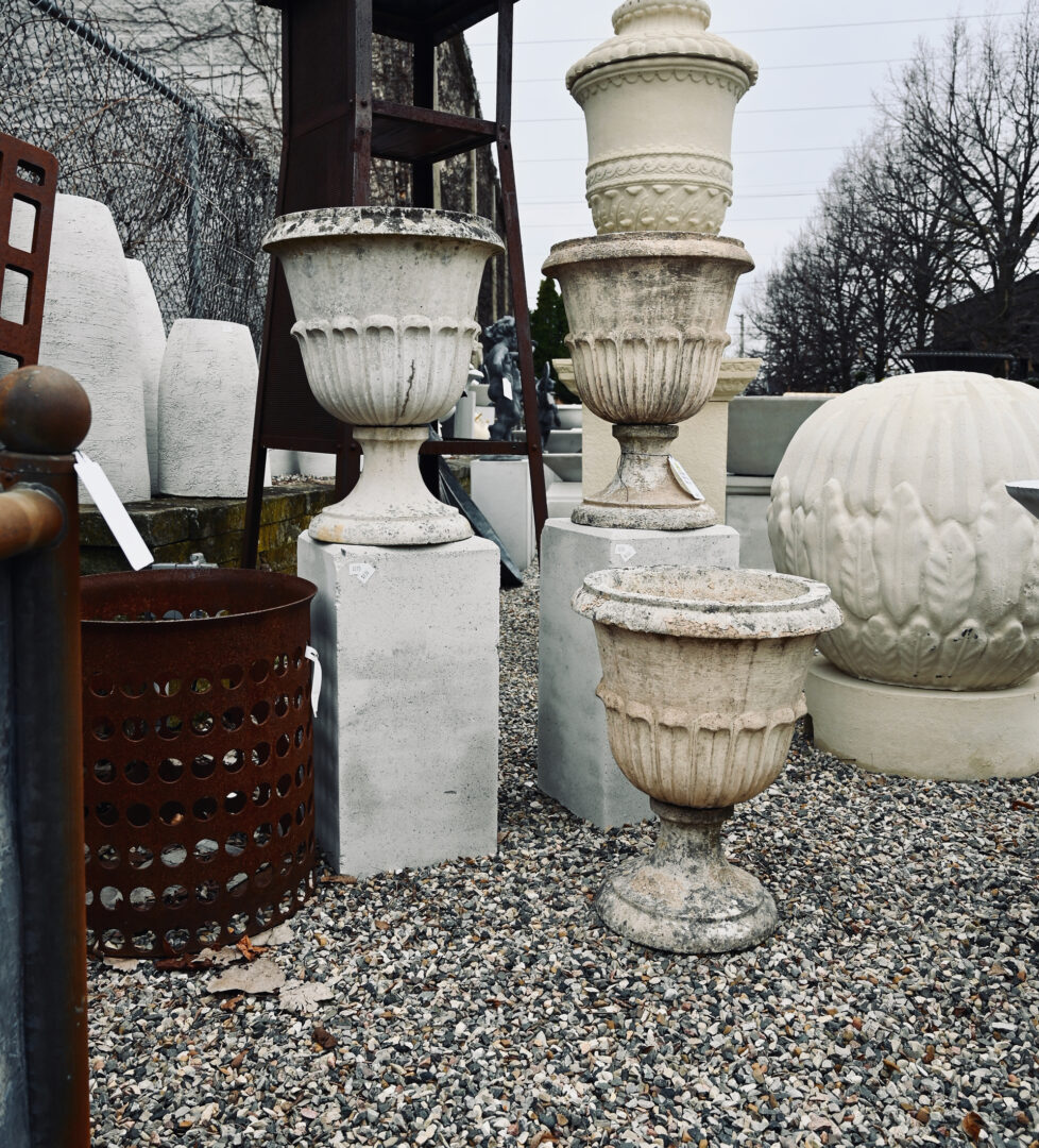 Weathered Composition Stone Urns