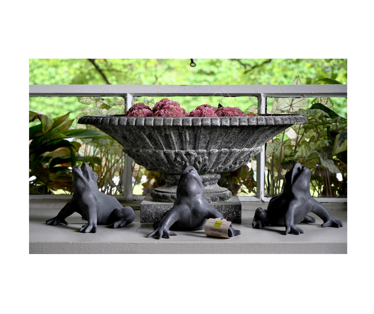 Large Cast Iron Oval Urn