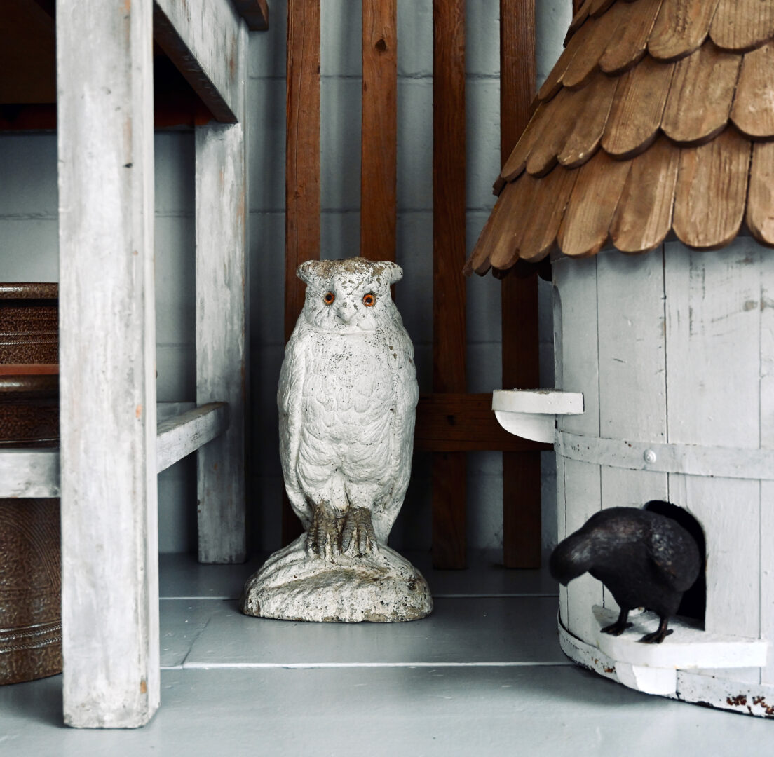 English Owl Statue in White
