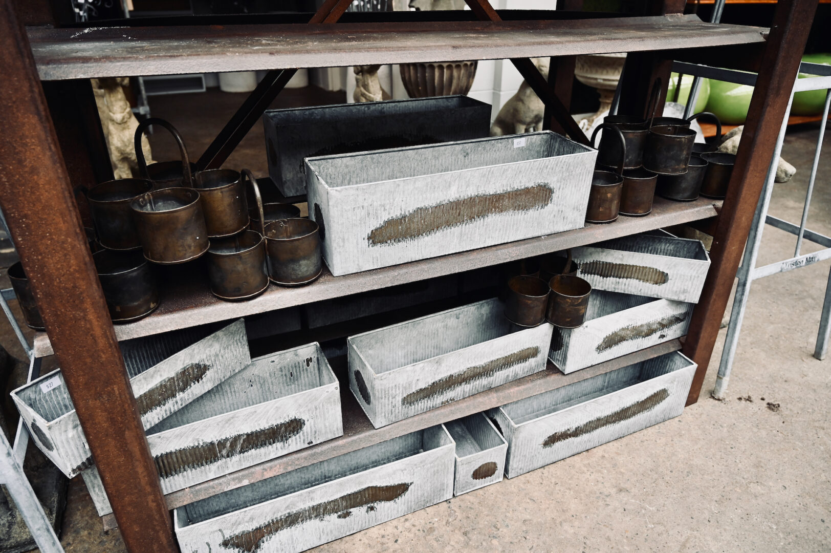 Vintage Look Galvanized Small Troughs