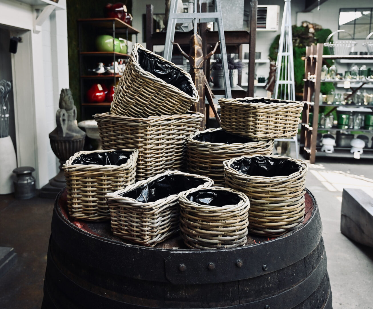 Lined Rattan Baskets