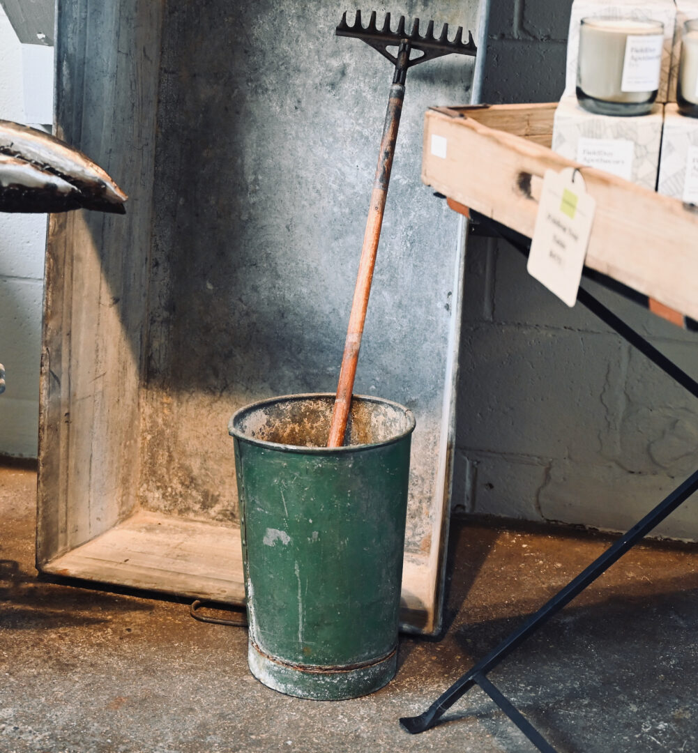 Small Green Riveted Container