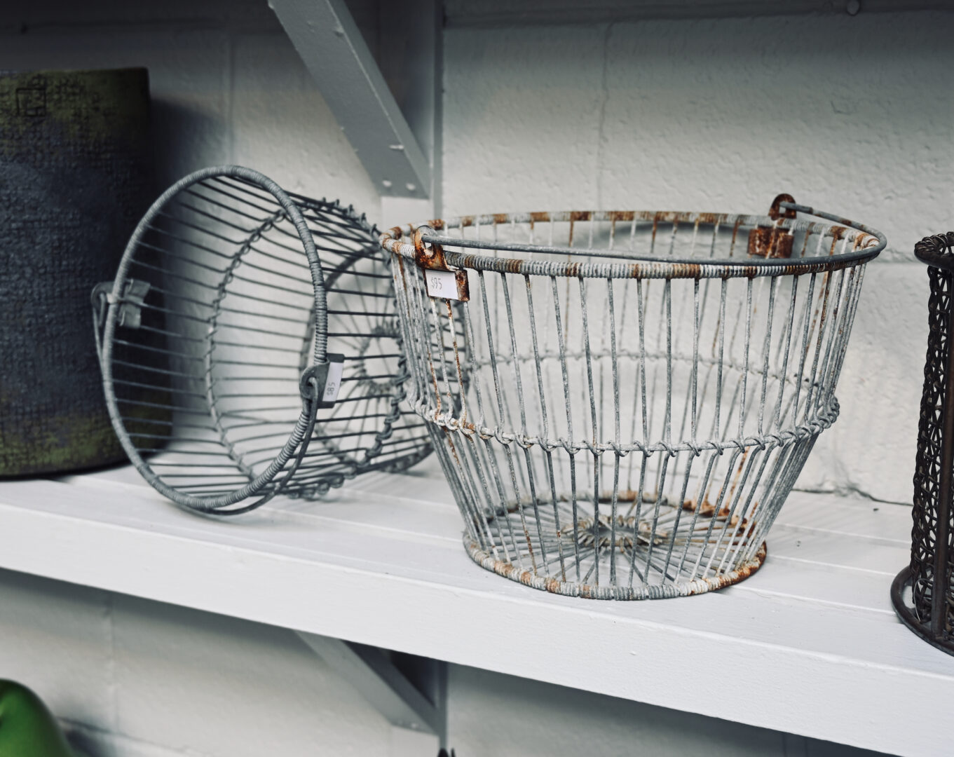 Round Wirework Baskets with Handles