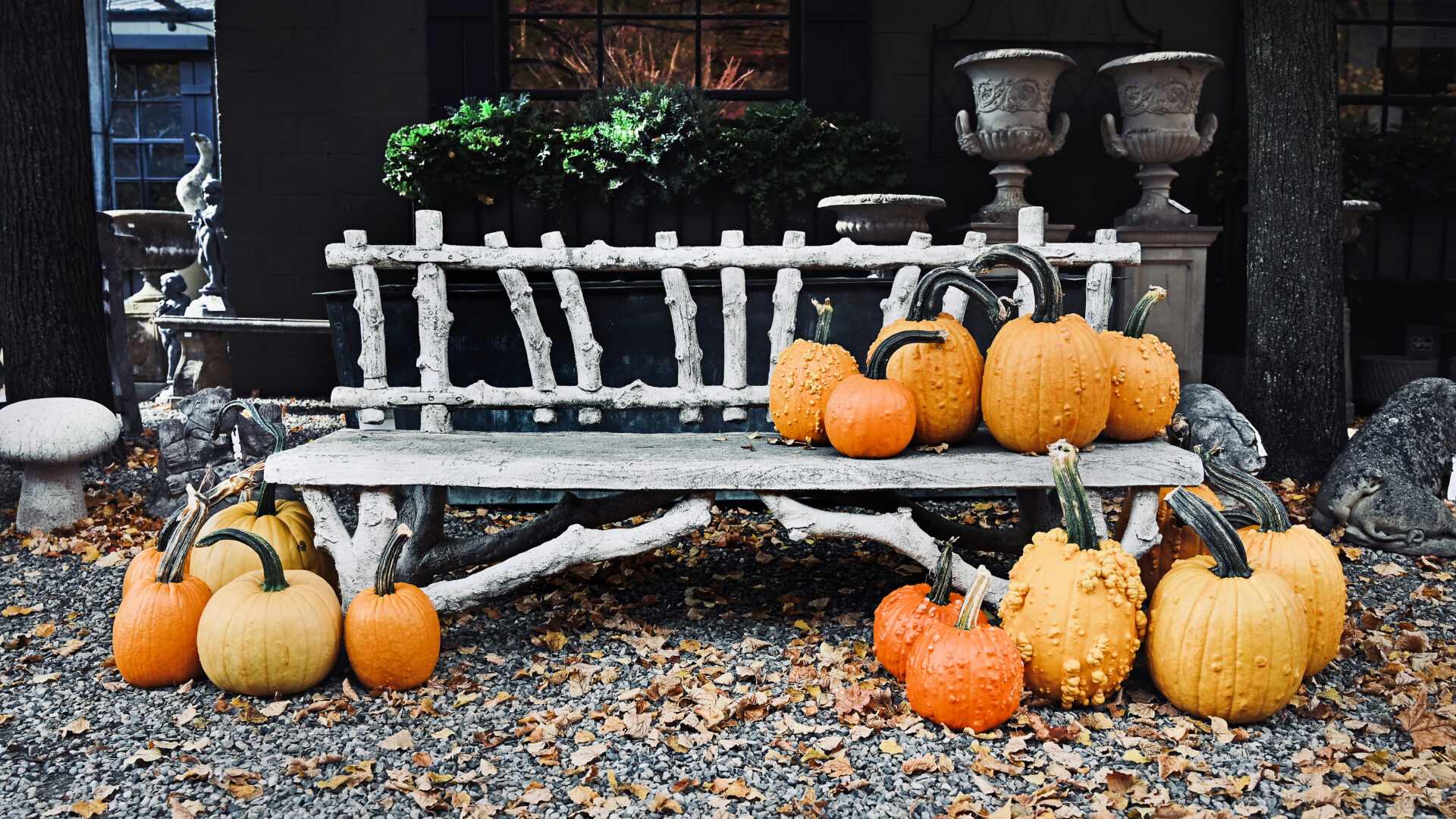 Faux Bois Cast Stone Bench - Detroit Garden Works