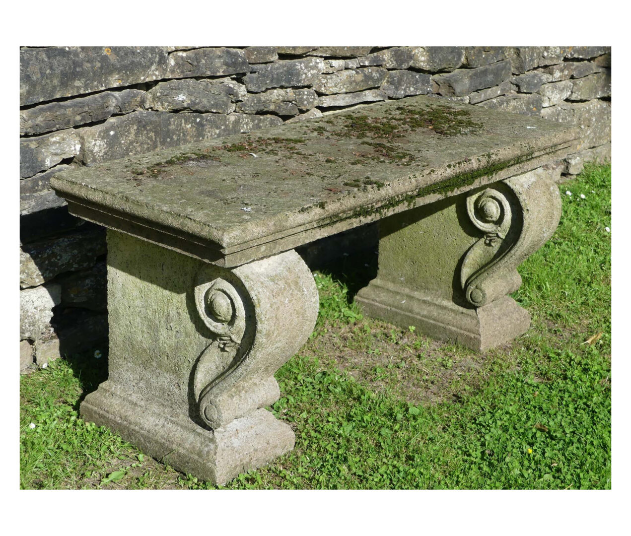 Vintage Scrolled Stone Seat