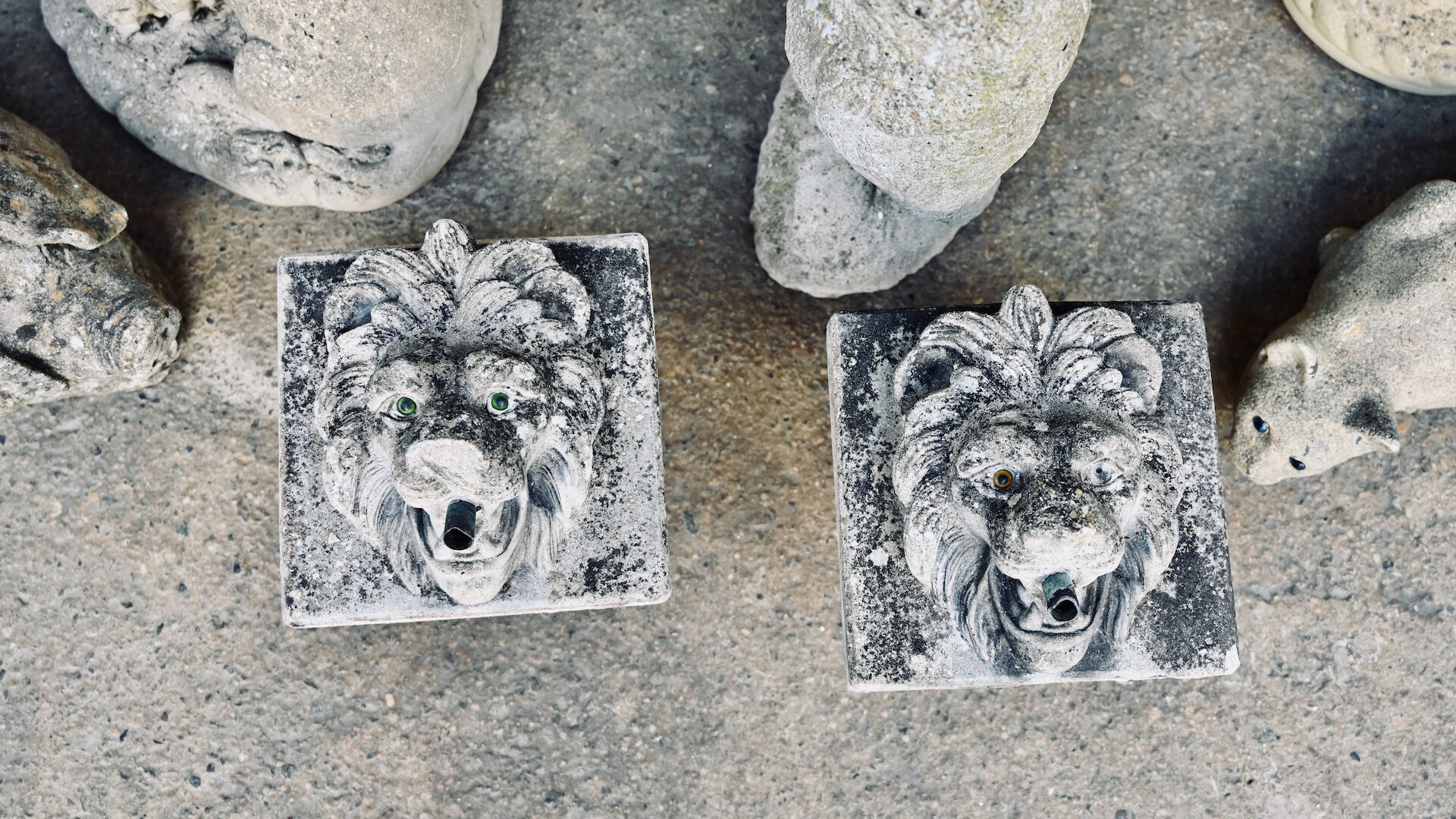 Lion Fountain Faces - Detroit Garden Works