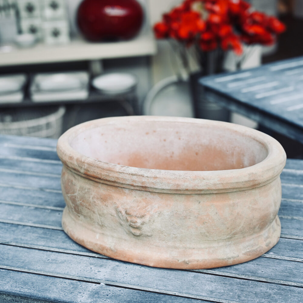 Italian Terra Cotta Vaso Maschere