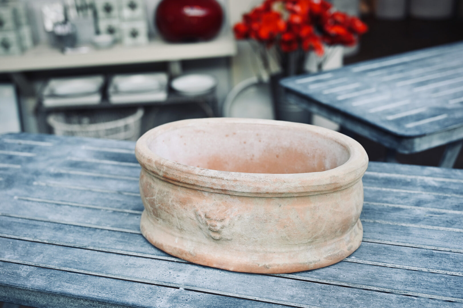 Italian Terra Cotta Vaso Maschere