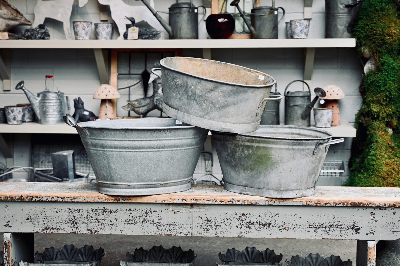 French Wash Tubs with Handles