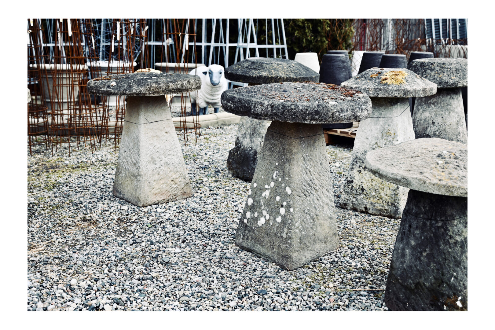 Weathered Composition Stone Staddle Stones