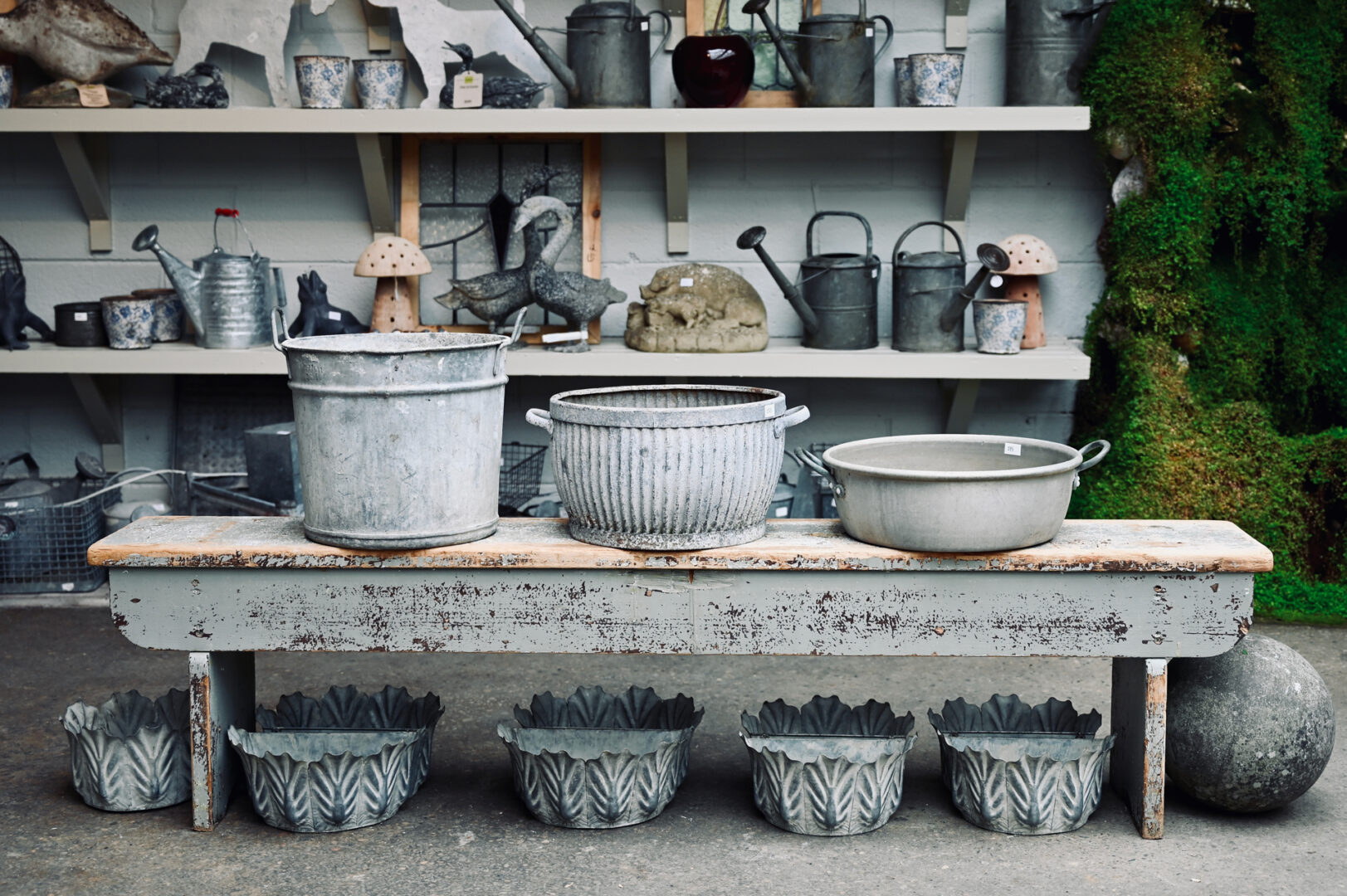 Galvanized Containers with Handles