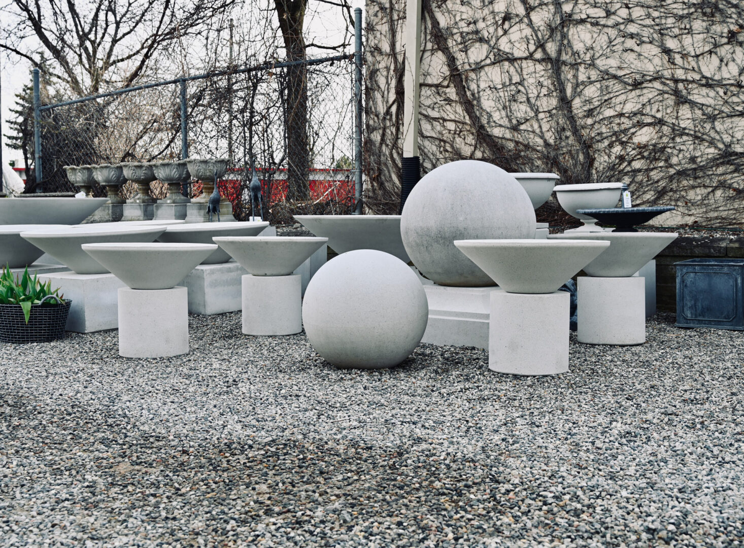 Cylindrical Limestone Plinth