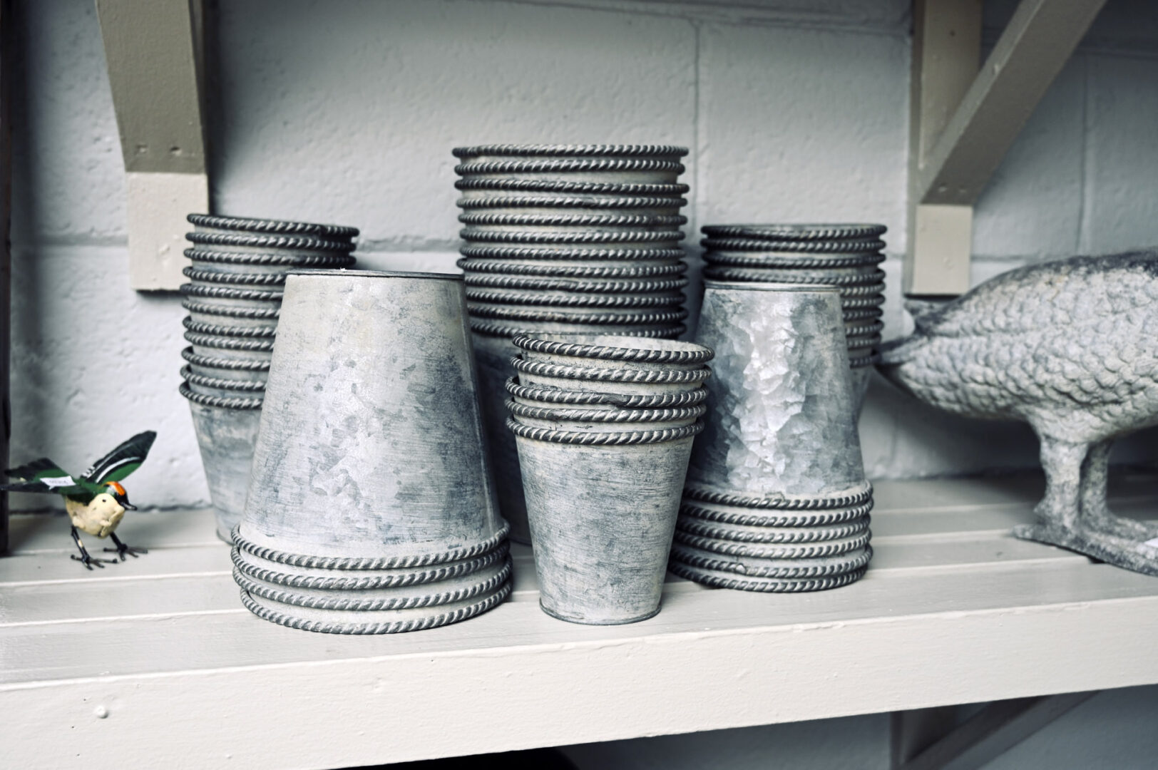 Galvanized Twist Edge Pots