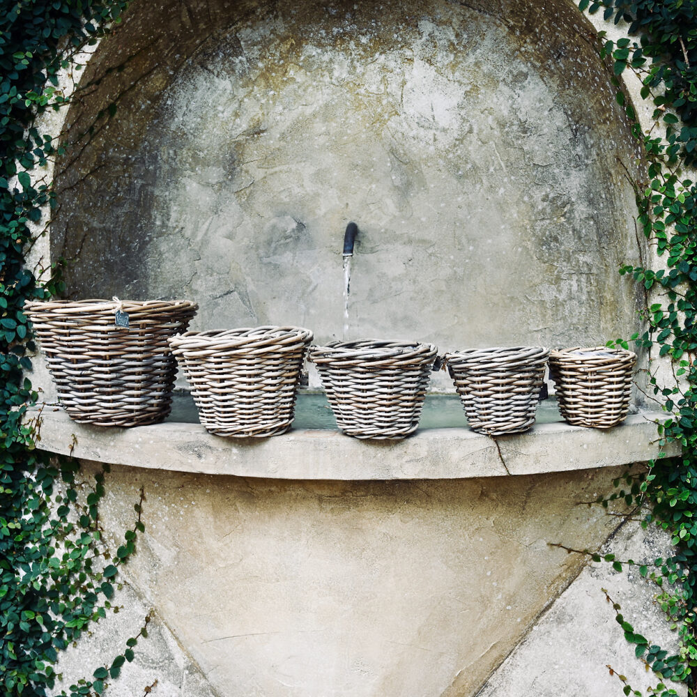 Classic Lined Round Rattan Baskets