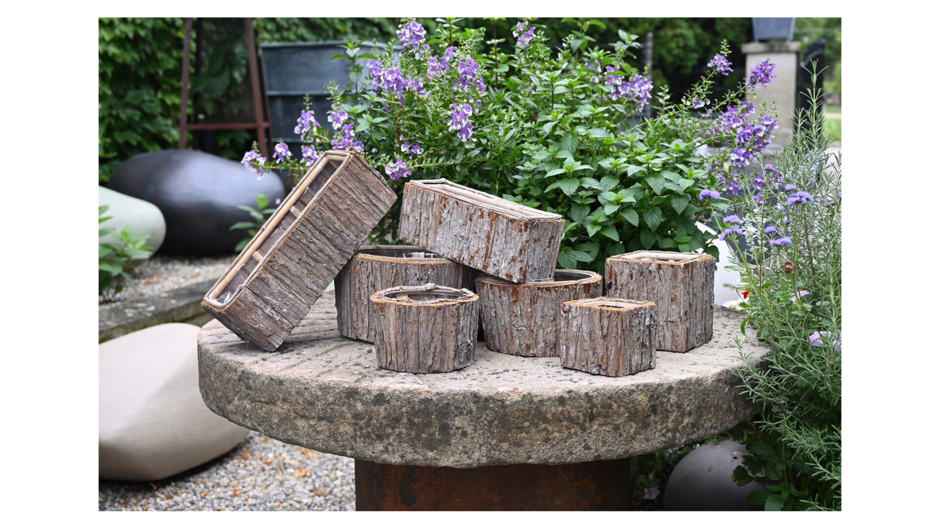 Lined Bark Pots