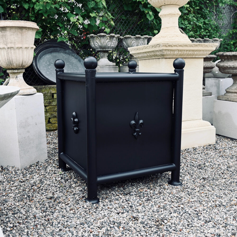 Metal Planter with Fleur-de-lis