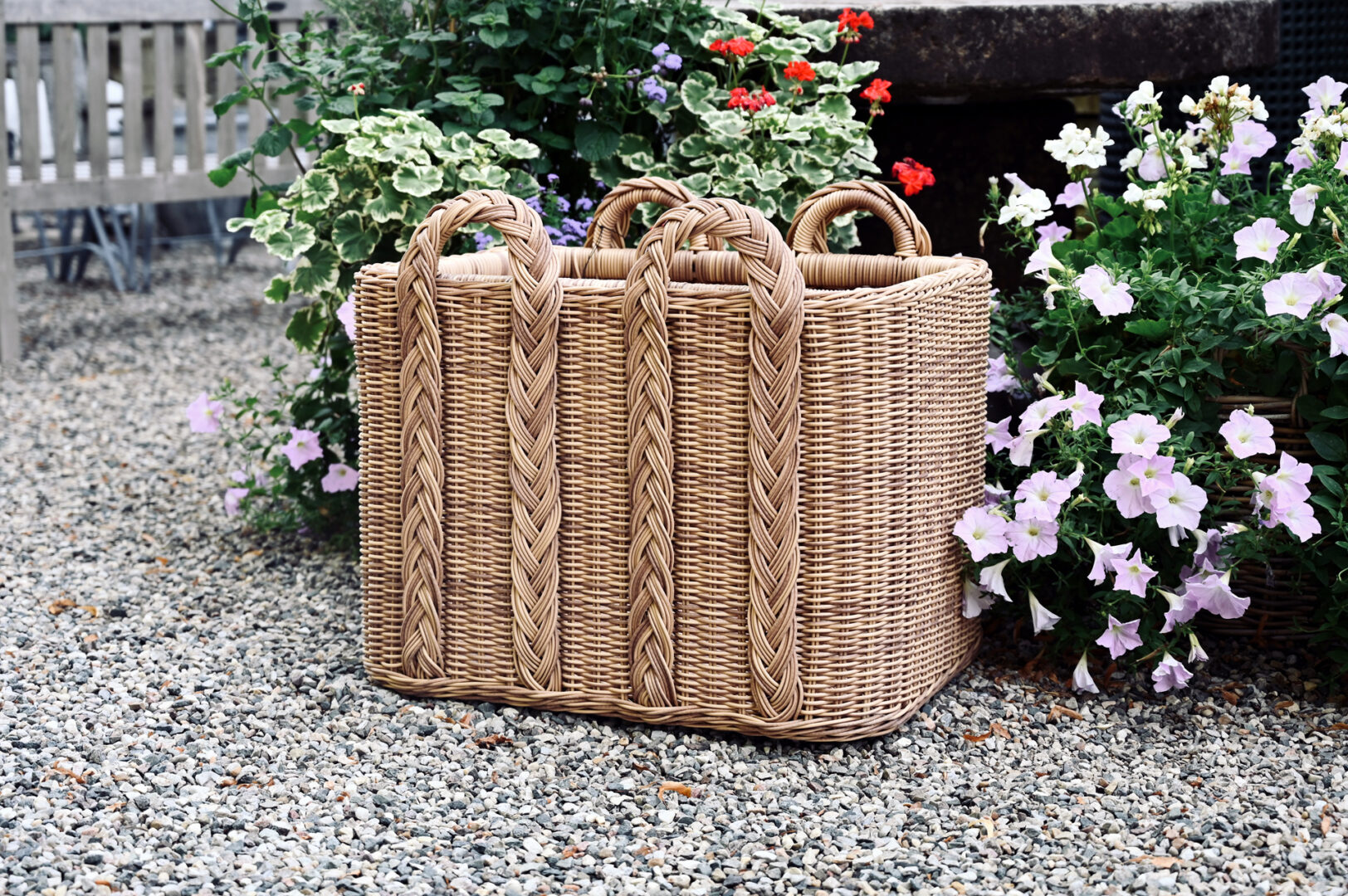 Outdoor Rectangular Basket Planter