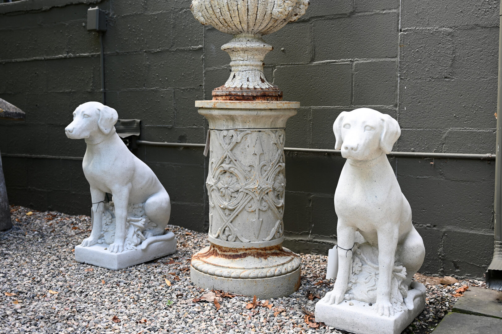 Antique English Painted Cast Iron Pedestal
