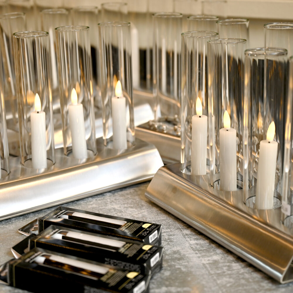 Stainless Steel Vented Candleholder for Four Candles