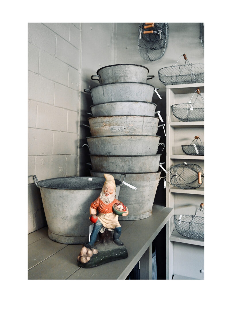 Large Vintage Galvanized English Tapered Containers