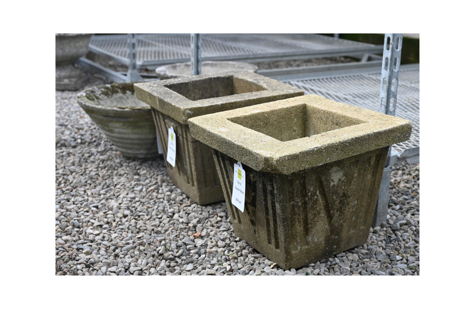 Two English Square Vintage Planters