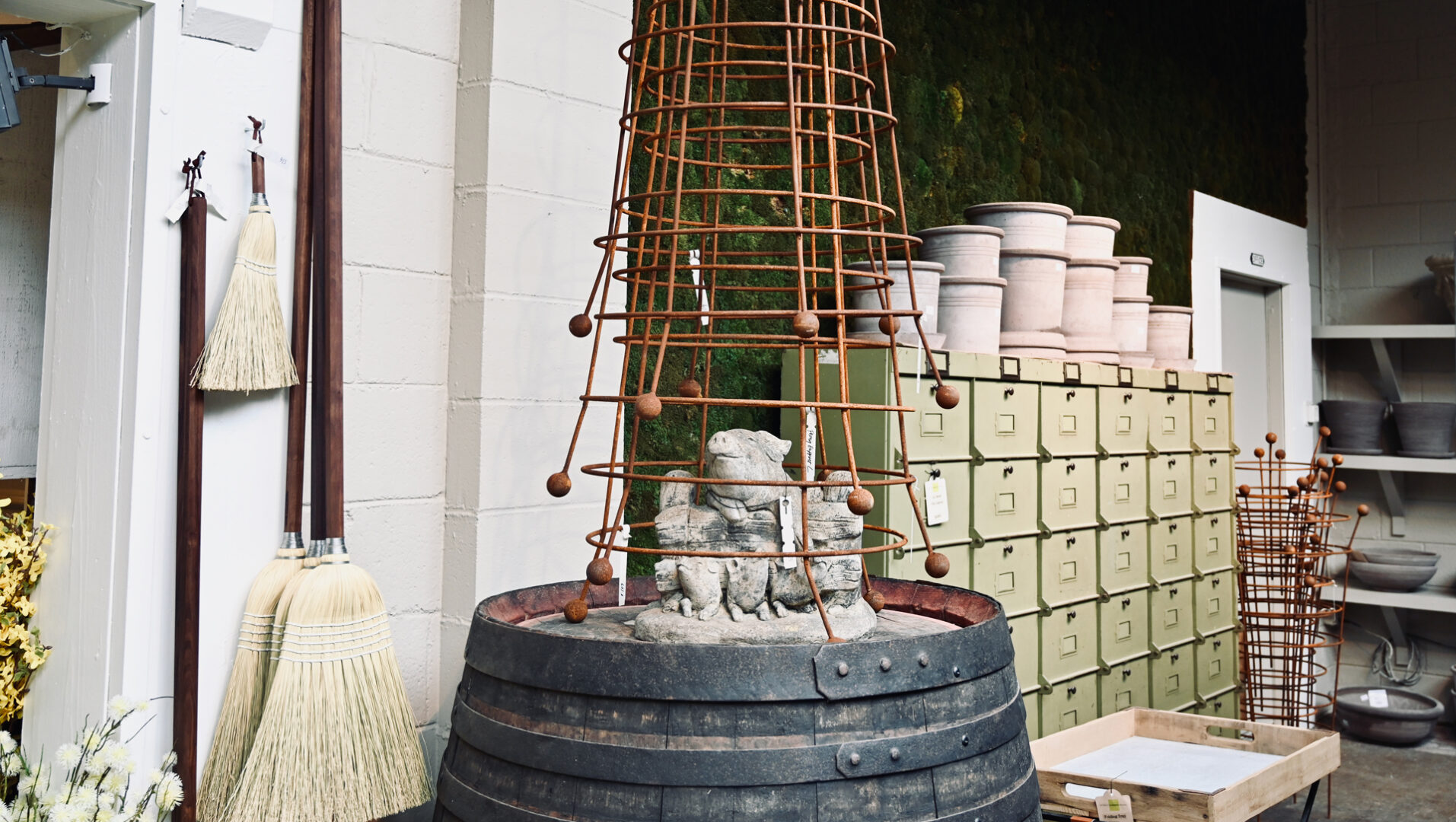 Pig on Fence with Piglets