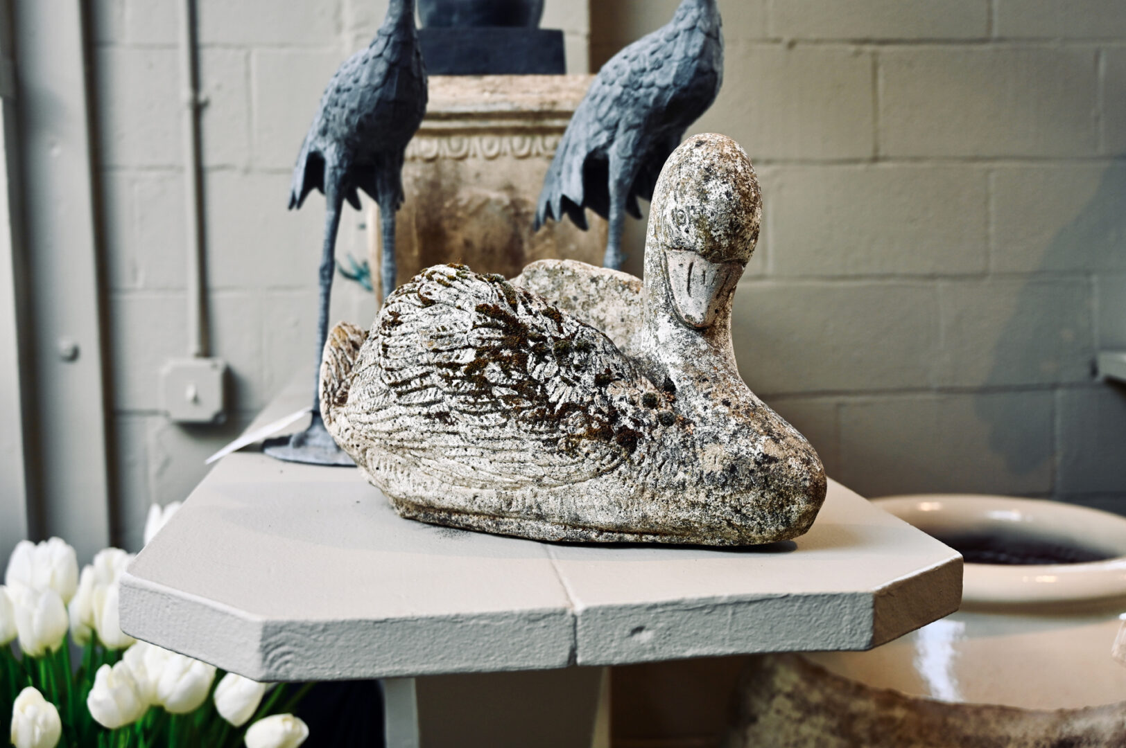 Vintage Swan Planter