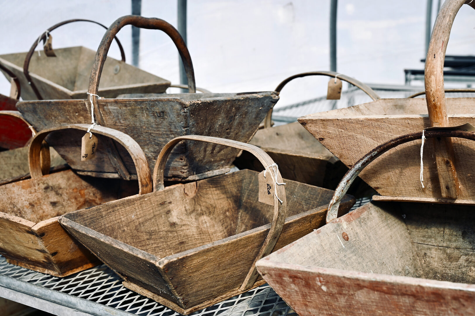 Large Collection of English Wooden Trugs