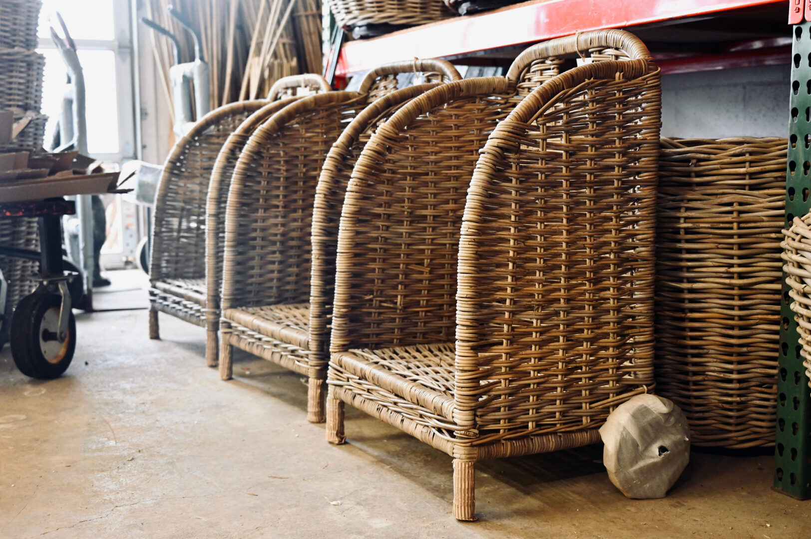 Glenweave Open Log Storage basket on Wheels