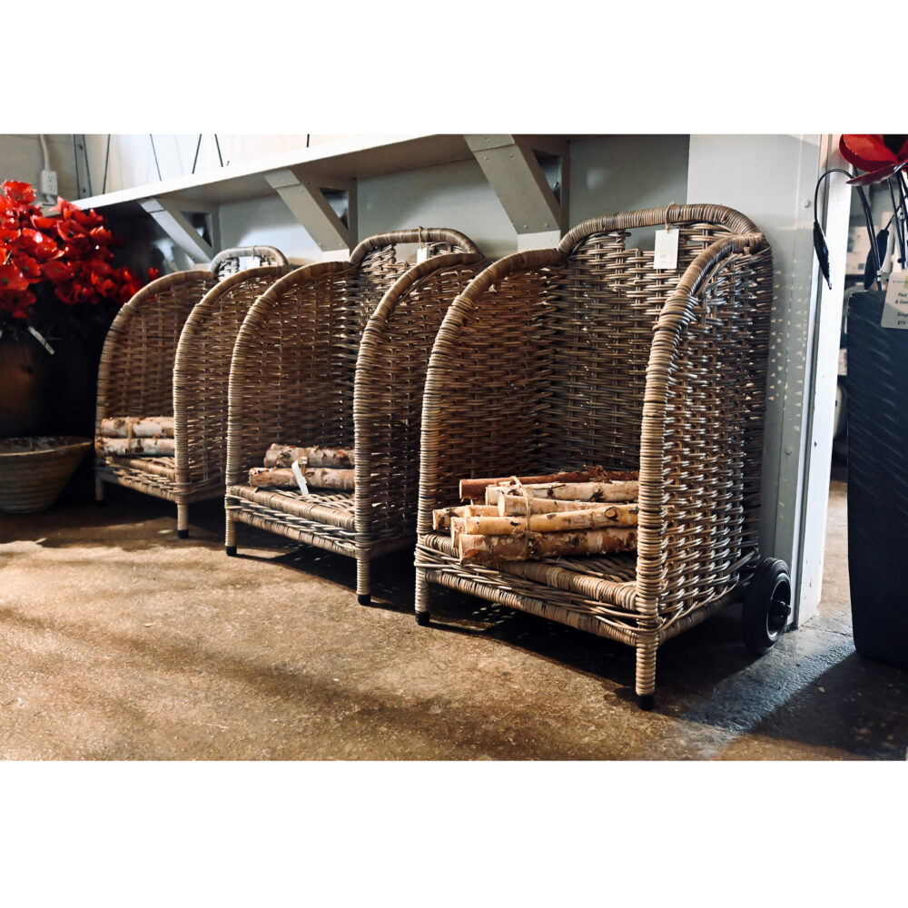 Glenweave Open Log Storage basket on Wheels