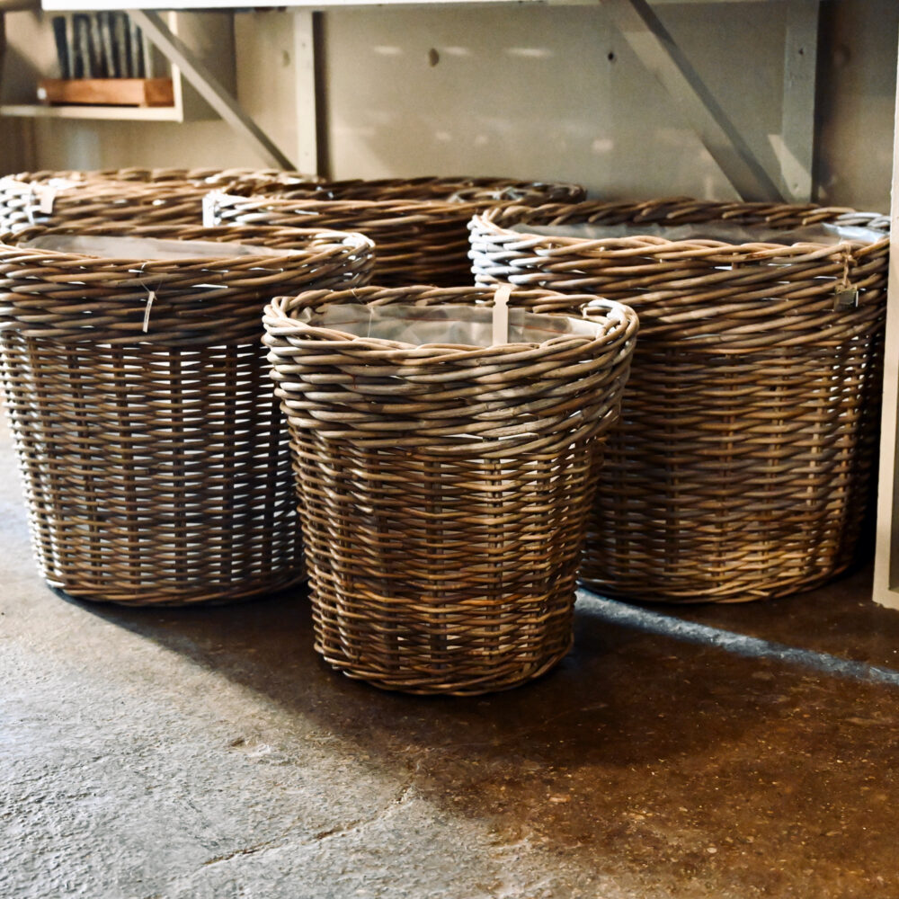 Grey Rattan Baskets