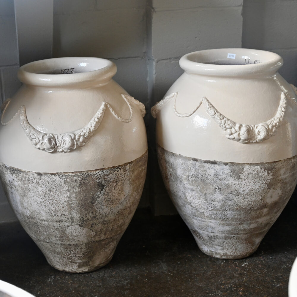 French Terra Cotta Garland Amphora